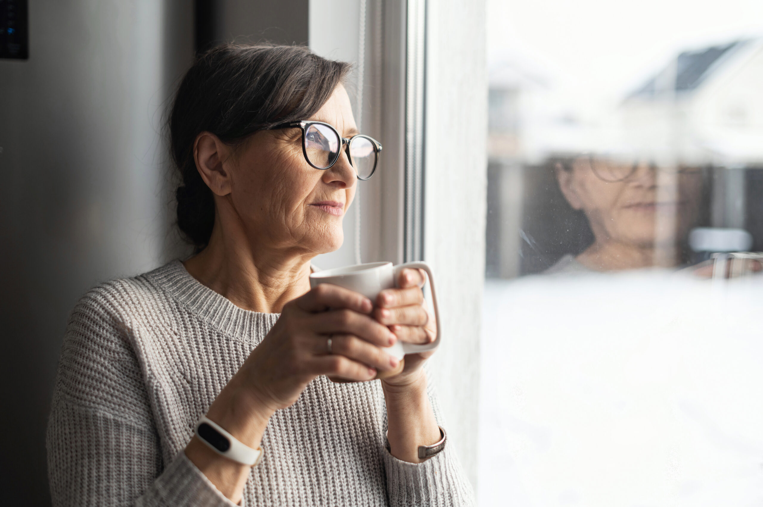 practice-insurance-litigation; woman drinking coffee thinking about case options, bryant legal group