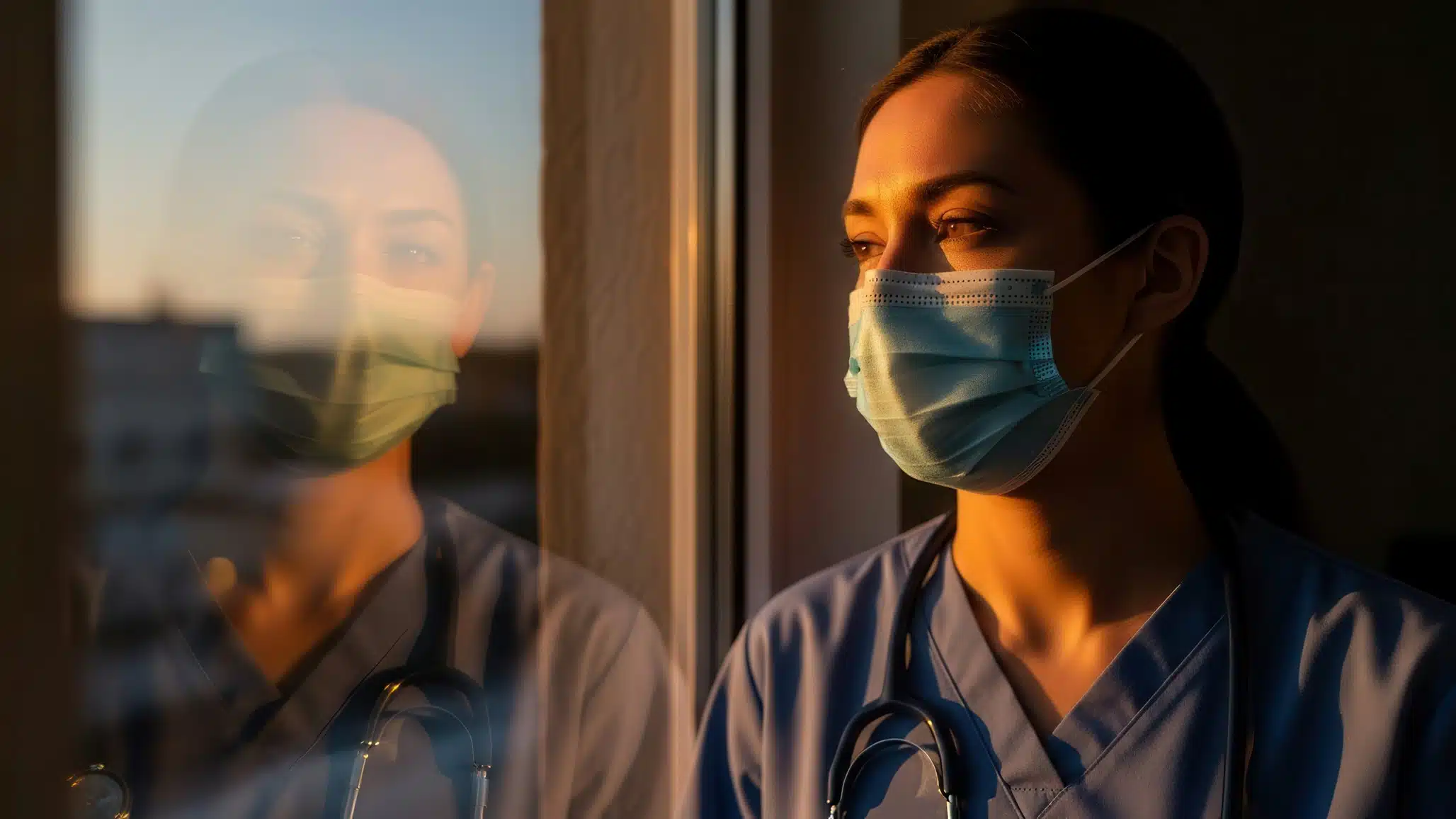 The Physician's Guide to Long-Term Disability Insurance Claims 1 Female physician contemplating a long-term disability claim while looking out a hospital window